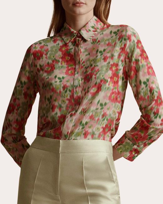 Adam Lippes Natural Crepe De Chine Swear Shirt