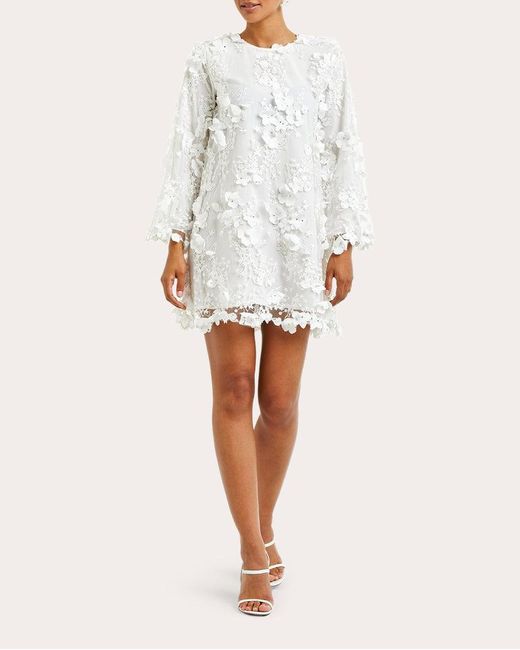 mestiza White Flora Lace Mini Dress