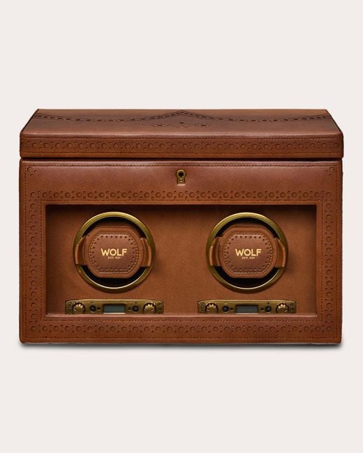 Wolf Brown Brogue Double Watch Winder