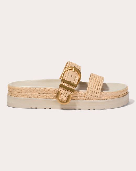 Jonathan Simkhai Natural Aida Raffia Buckle Platform Sandal