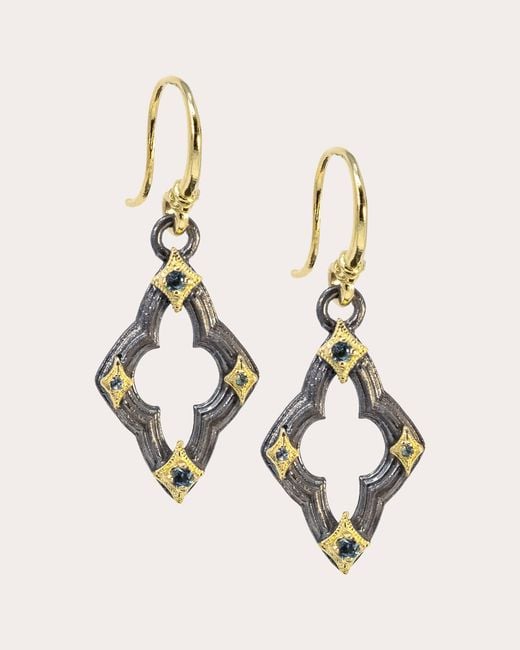 Armenta Natural Topaz & Blackened Two-Tone Small Crivelli Drop Earrings