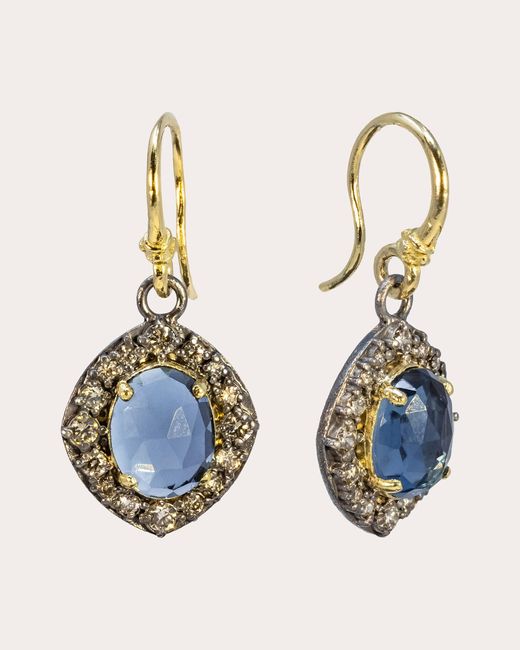 Armenta Blue London Topaz Drop Earrings 18k Gold