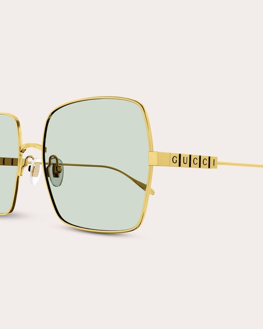 Gucci Metallic Goldtone Square Sunglasses