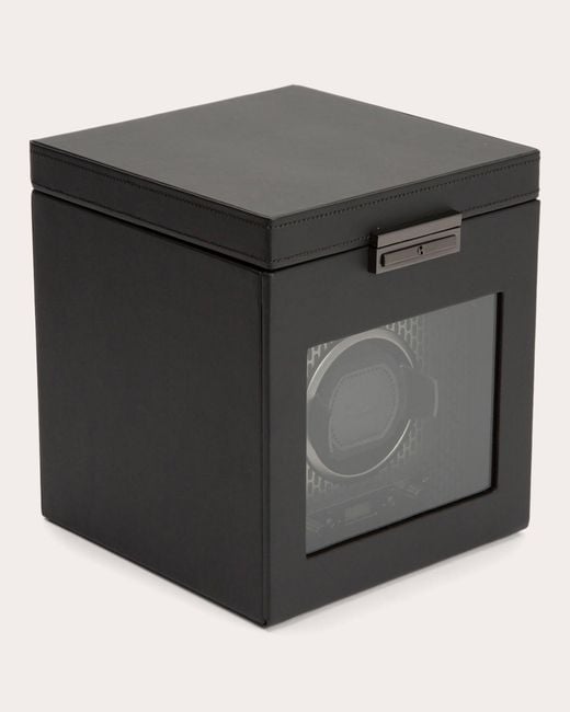 Wolf Black Axis Single Watch Winder Storage Case