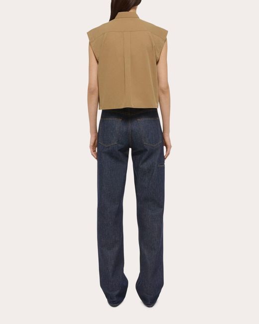 Helmut Lang Natural Sleeveless Tuxedo Shirt