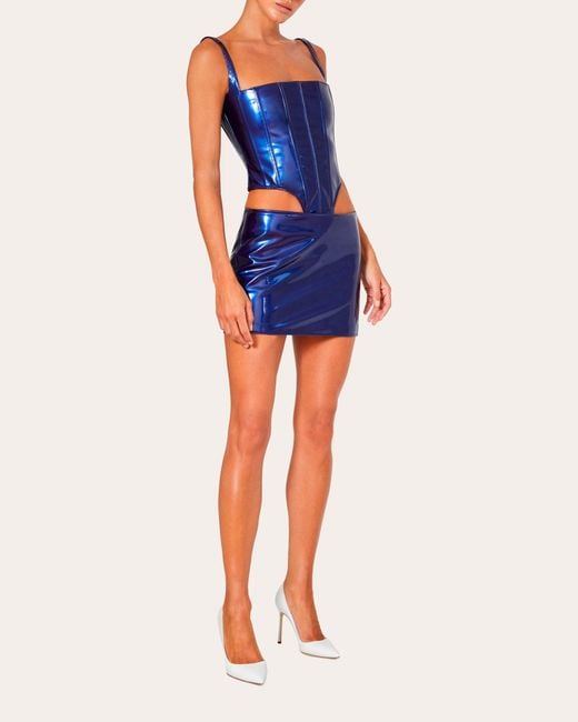 LAQUAN SMITH Blue Low Slung Mini Skirt