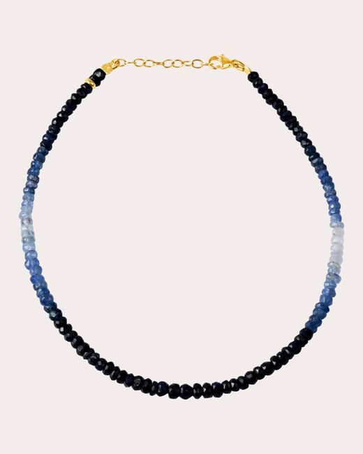 JIA JIA Metallic Ombré Sapphire Beaded Anklet