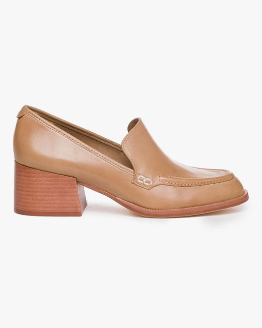 Bernardo Leather Eryn Blockheel Loafer in Sand (Brown) Lyst