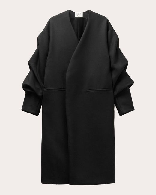 BITE STUDIOS Black Crinkled Sleeve Coat