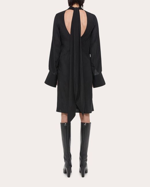 Helmut Lang Black Scarf Silk Dress