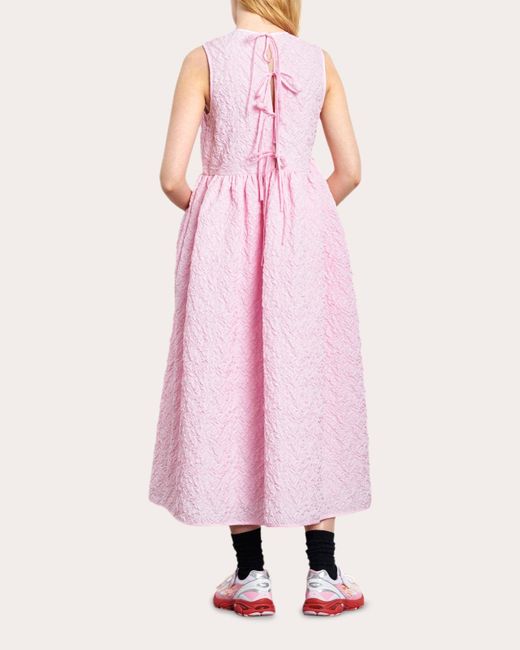 CECILIE BAHNSEN Pink Ditte Grappolo Matelassé Dress