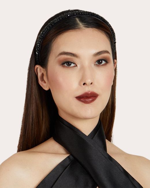 Eugenia Kim Gala Floral Crystal Headband in Black Lyst