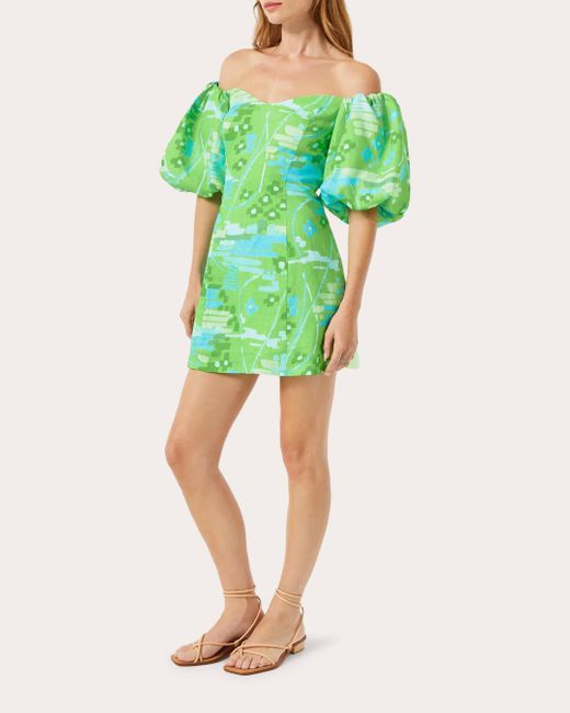 RHODE Green Dali Mini Dress