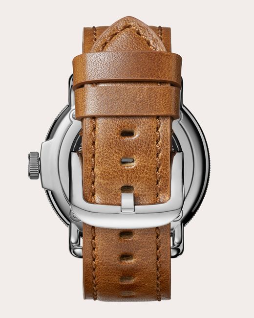 Shinola Gray Canfield C56 43mm Bourbon Leather-strap Watch for men