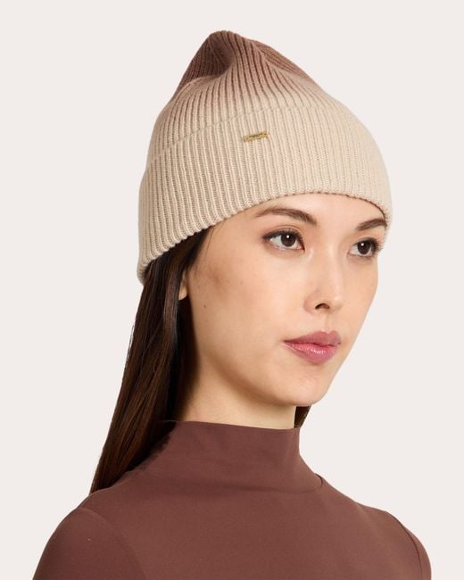 Eugenia Kim Natural Frances Dip-Dye Ribbed Wool Beanie