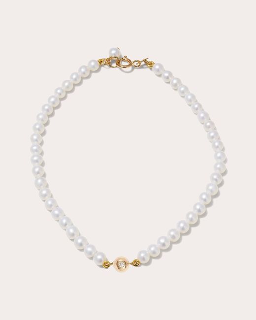 POPPY FINCH Natural Diamond & Baby Pearl Bracelet 14k Gold