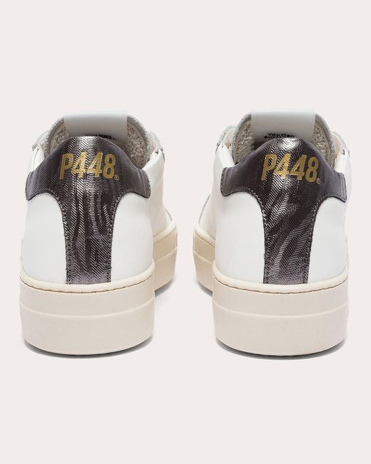 P448 Natural Thea Chalk Platform Sneaker Leather/rubber/cotton