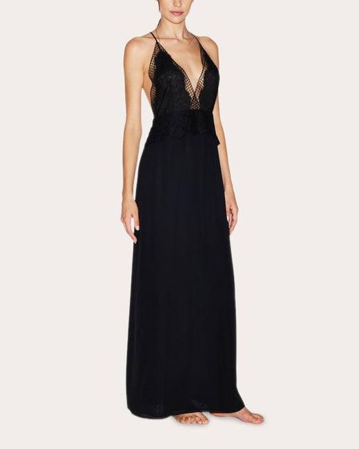 La Perla Black Long Leavers Lace Nightgown