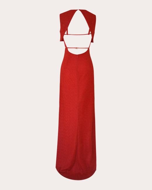 Rayane Bacha Red Minka Cutout Popover Dress