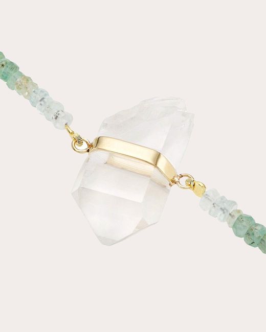 JIA JIA Natural Emerald & Crystal Quartz Beaded Charm Bracelet
