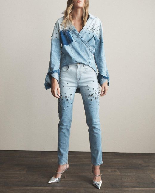 Hellessy Blue Creed Crystal Jeans