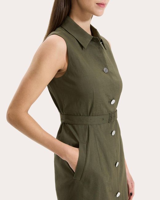 Theory Green Belted Military Dress
