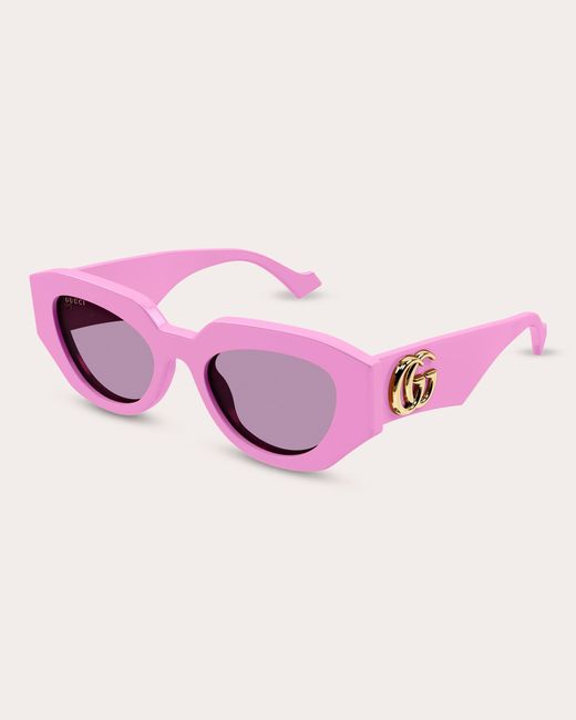 Gucci Pink Generation Geometric Sunglasses