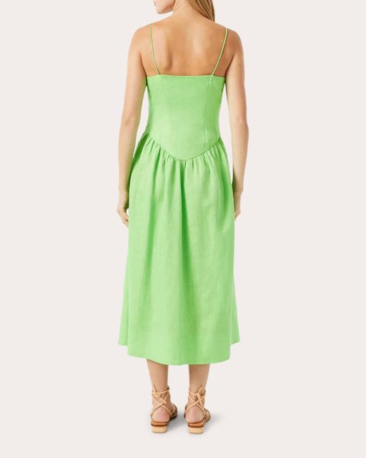 RHODE Green Sophie Midi Dress