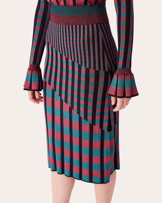 Diane von Furstenberg Black Rosa Knit Midi Skirt Cashmere/wool