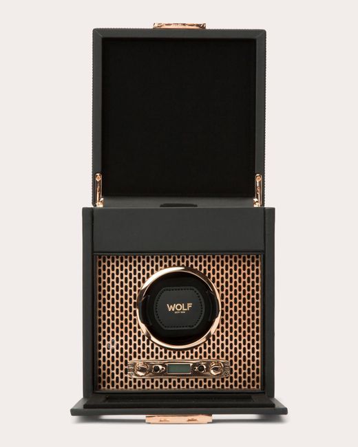 Wolf Black Axis Single Watch Winder Storage Case