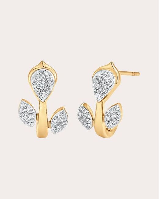 Sara Weinstock Natural Lierre Diamond Pear Marquise Cluster huggie Earrings