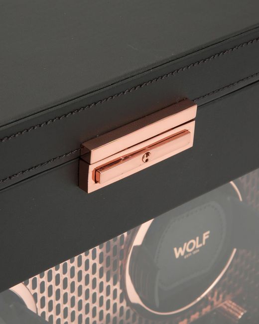 Wolf Black Axis Double Watch Winder Storage Case