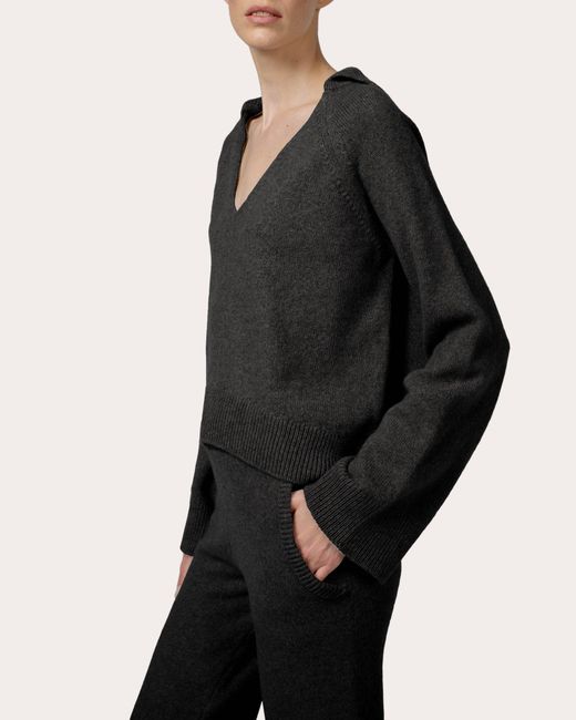 Santicler Black Lauren Cashmere Raglan Sweater