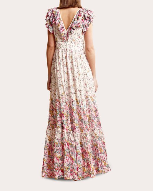 byTiMo Pink Beaded Ruffle Gown