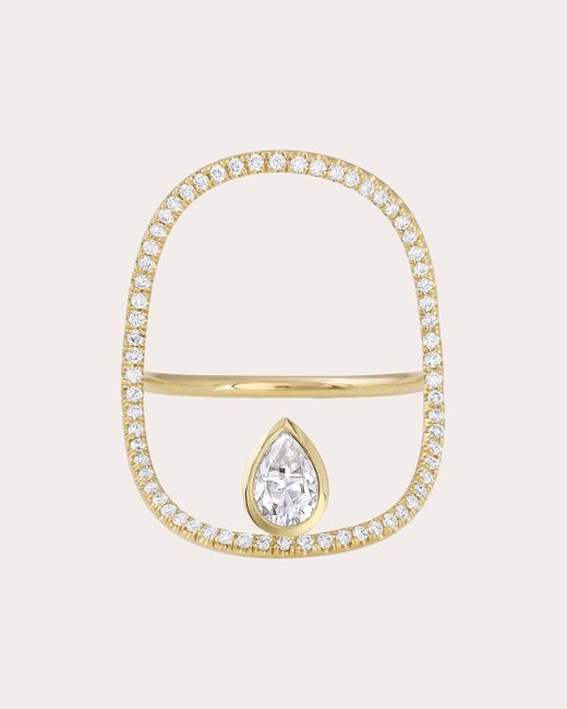White/space Natural Pavé Pear Continuity Ring