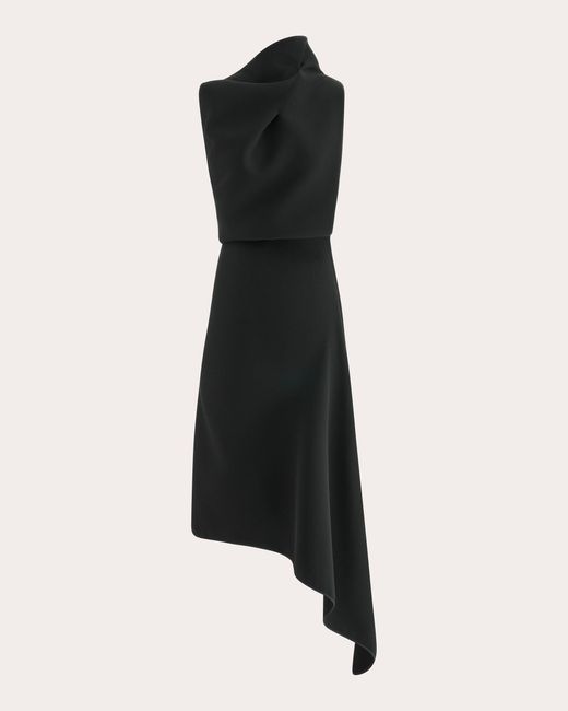 Maticevski Women's Black Lash Asymmetric Draped Midi Dress