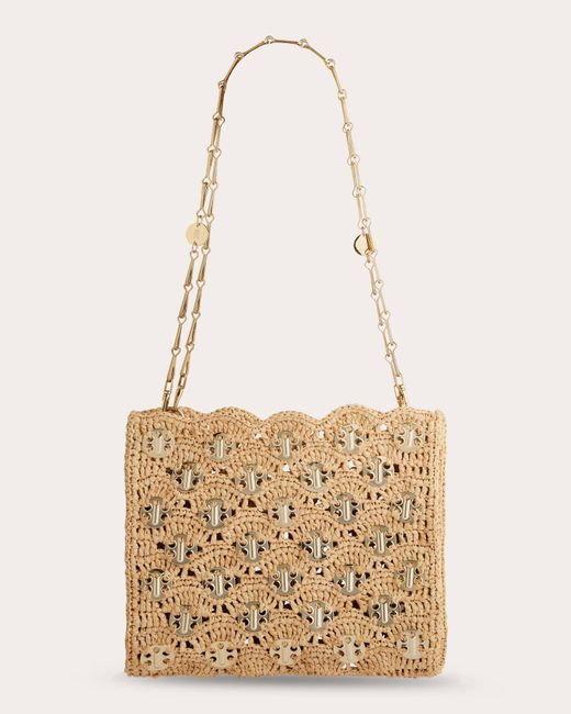 Rabanne Iconic 1969 Raffia Wave Shoulder Bag in Natural | Lyst