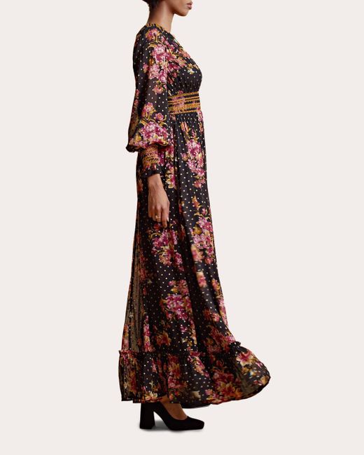 byTiMo Red Golden Georgette Maxi Dress