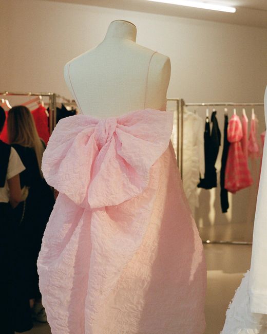 CECILIE BAHNSEN Pink Gina Posy Matelassé Dress