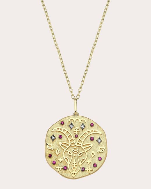 Charms Company Metallic Ruby Capricorn Zodiac Pendant Necklace
