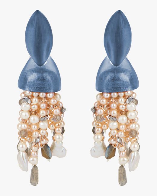 Alexis Bittar Multicolor Chunky Layered Waterfall Clip-on Earrings