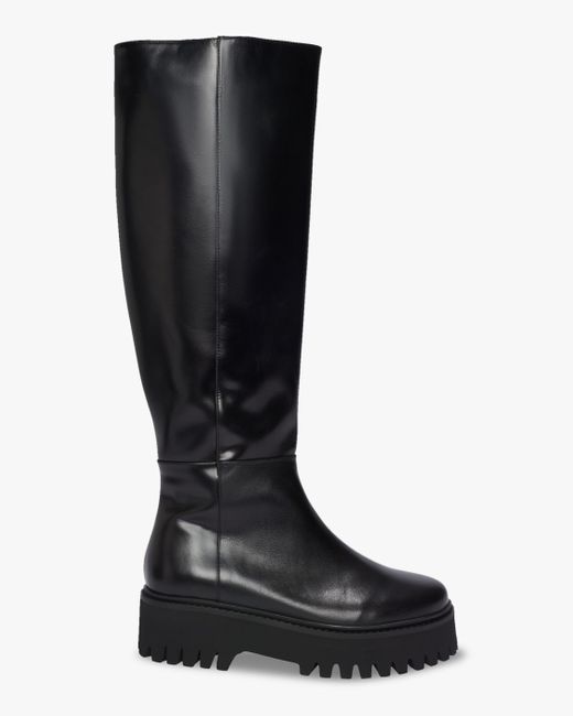 Dorothee Schumacher Edgy Coolness Tall Leather Combat Boot in Black | Lyst