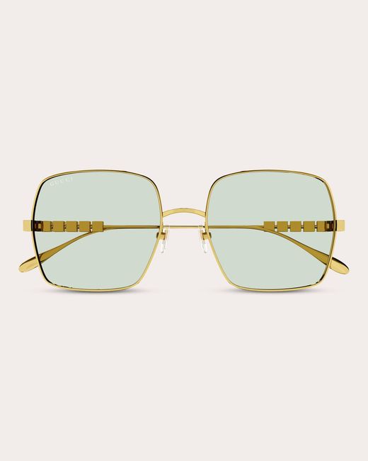 Gucci Metallic Goldtone Square Sunglasses