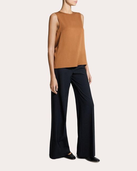 Theory Brown Silk Georgette Shell Top