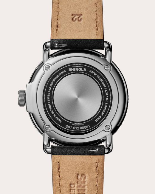 Shinola Black Canfield C56 Leather-strap Watch