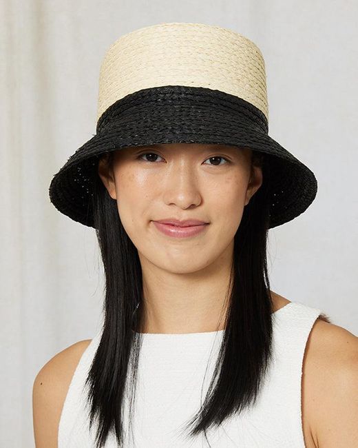 Eugenia Kim Black Jonah Raffia Bucket Hat