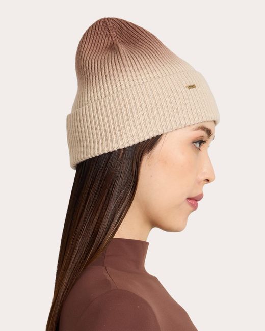Eugenia Kim Natural Frances Dip-Dye Ribbed Wool Beanie