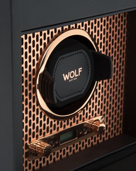 Wolf Black Axis Single Watch Winder Storage Case