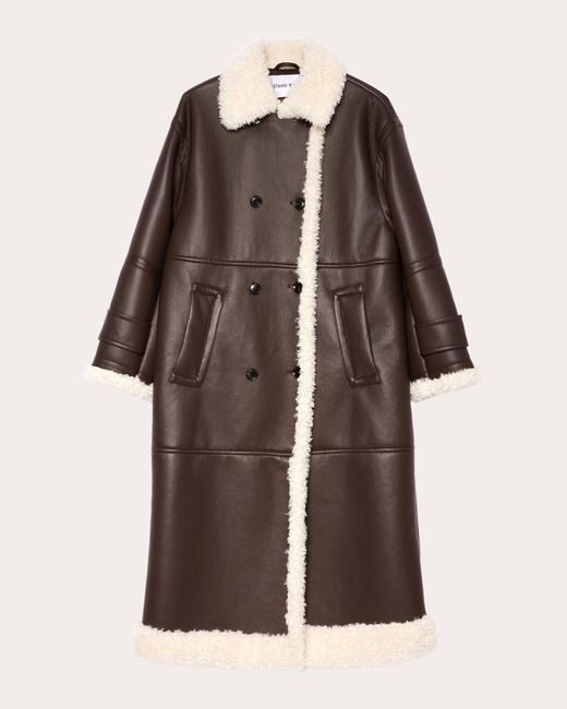 Stand Studio Brown Hayley Faux-leather Coat