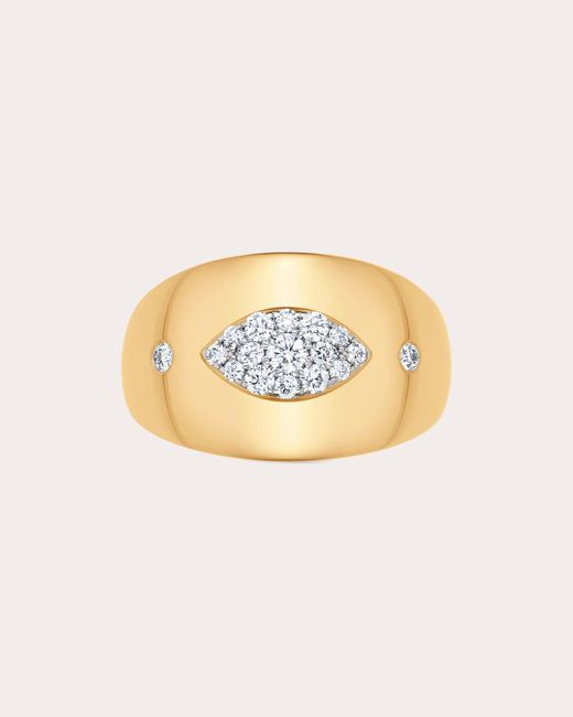 Sara Weinstock Metallic Aurora Diamond Illusion Marquise Signet Ring